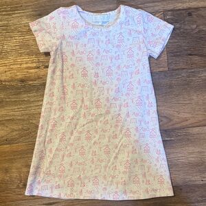 The Oaks Apparel Company: Pink and White ABC Print Dress